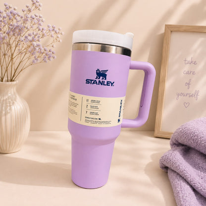 Stanley-Inspired Flowstate Quencher Tumbler | 40oz | Pink, Sage, Fog Blue, Lavender, Grey & White