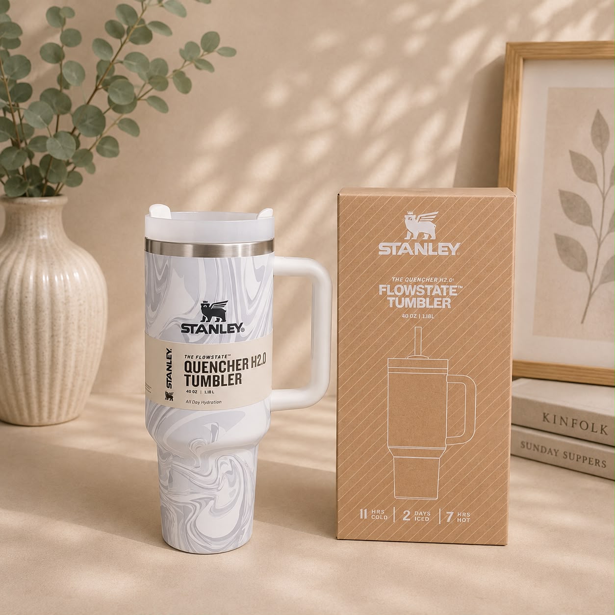 Stanley-Inspired Quencher H2.0 Tumbler | 40oz | Marble & Tie-Dye Edition