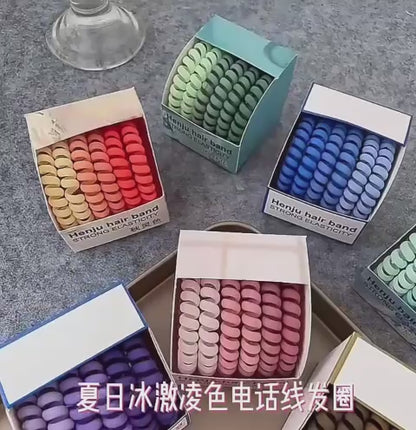 Spiral Hair Bands – Gradient Color Set (Pack of 1)